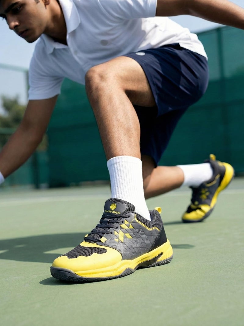 Bacca Bucci Men Pinnacle Swiftstrike High-Performance Court Shoe With Non-Marking Outsole, Enhanced Cushioning For Badminton, Table Tennis, Volleyball, Squash And Tennis Grey, 11 UK - Image 5