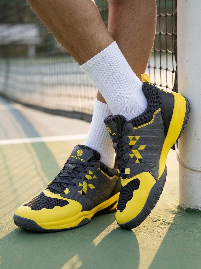 Bacca Bucci Men Pinnacle Swiftstrike High-Performance Court Shoe With Non-Marking Outsole, Enhanced Cushioning For Badminton, Table Tennis, Volleyball, Squash And Tennis Grey, 11 UK - Image 4