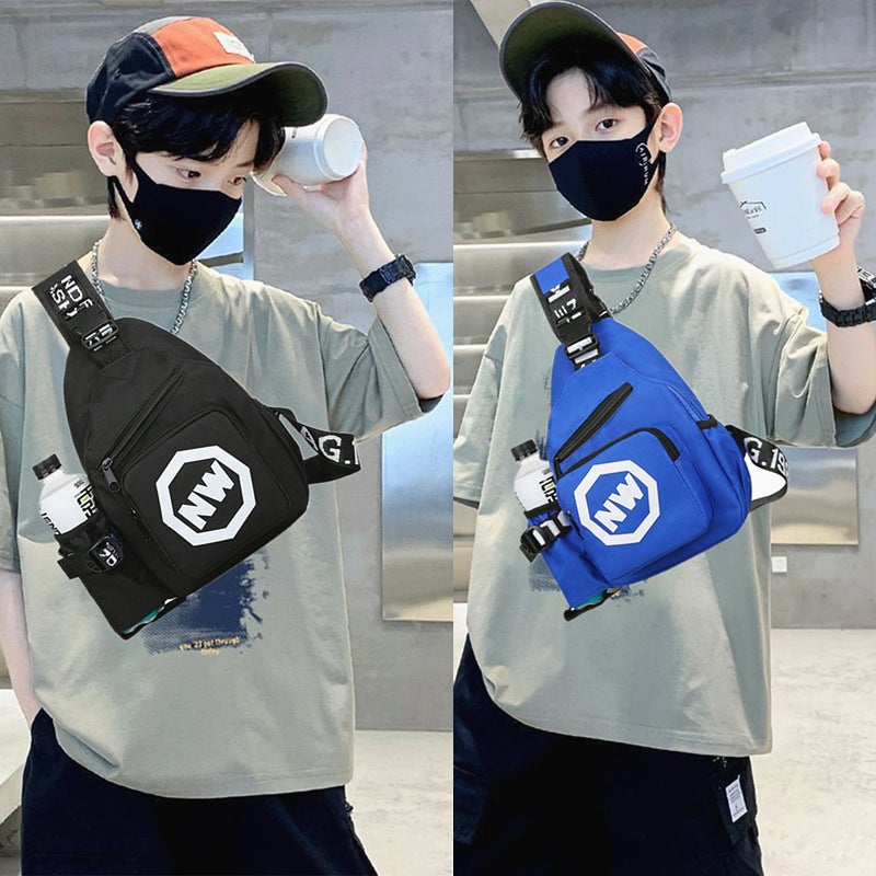 New Boys And Girls Fashionable Children'S Chest Bag Western Style Baby Shoulder Messenger Bag Children'S Travel Light Water Bottle Bag - Image 2