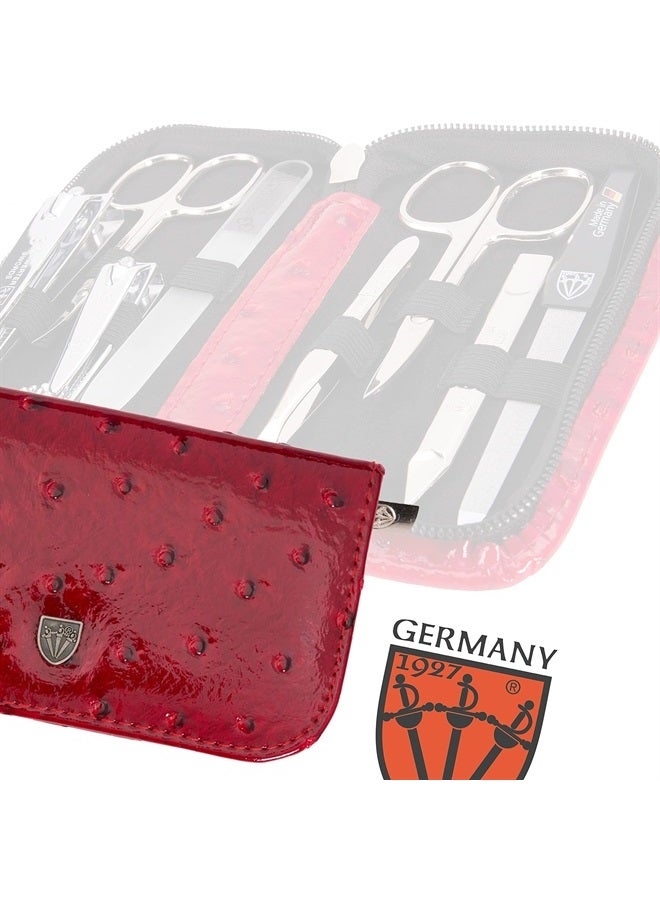 3 Swords Germany brand quality 8 piece manicure pedicure grooming kit set for professional finger & toe nail care scissors clipper fashion leather case in gift box, Made in Solingen Germany (03577) - Image 4