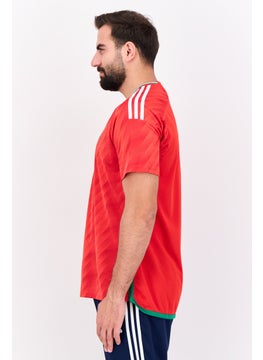 Adidas Men Slim Fit Embroidered Short Sleeves Wales 22 Football Jersey, Red  - Image 2