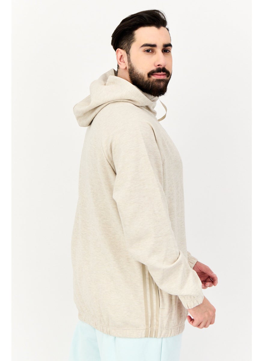 adidas Originals Men Sportswear Fit Long Sleeves Outdoor Sweatshirt, Beige  - Image 3