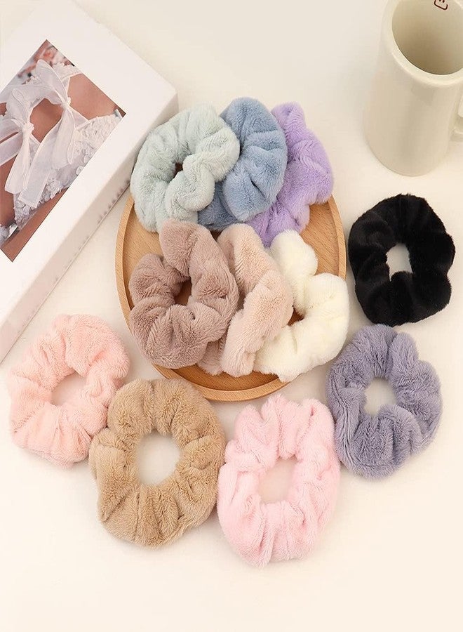 BIG BOX 5 Pieces Large Towel Microfiber Drying Soft Scrunchies Thick Scrunchies Fuzzy Scrunchy Ponytail Holder for Hair Light Bobbles Ropes Wet and Dry Hair Accessories (Bright Colors) - Image 4
