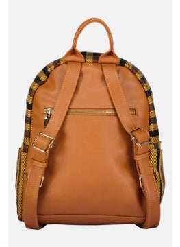 Moda Luxe Women Stripped Backpack 33 H x 26 L x 15 W cm, Tan  - Image 2