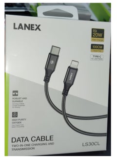 LANEX LANEX iPhone PD cable, 1 meter, fabric, 20W, model LS30CL  - Image 1