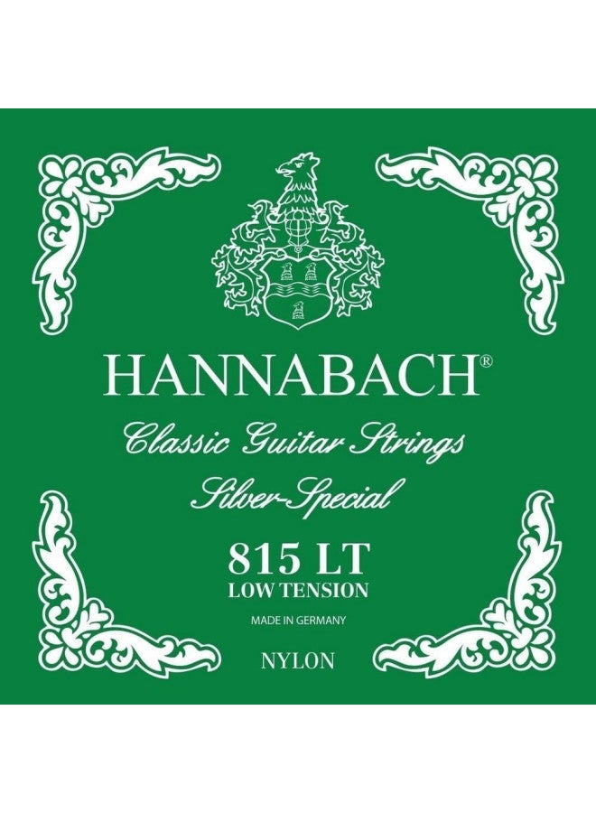Hannabach 652517 Series 815 Silver Special Low Tension String Set for Classic Guitar - Green - Image 1