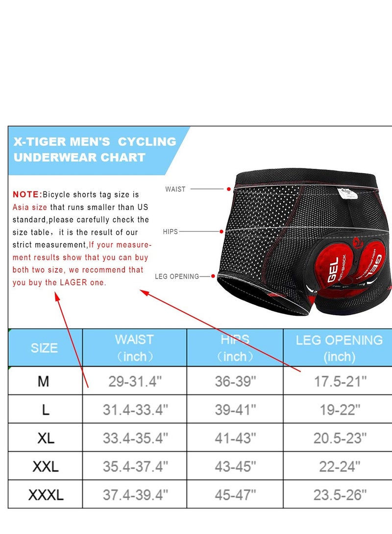 Excefore Men's Cycling Shorts 5D Padded, Loose-fit MTB Biking Shorts Pants, Suitable for Men Zipper Pockets, Adsorbent Design (XL) - Image 3