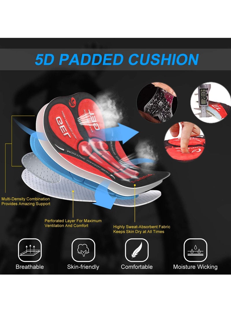 Excefore Men's Cycling Shorts 5D Padded, Loose-fit MTB Biking Shorts Pants, Suitable for Men Zipper Pockets, Adsorbent Design (XL) - Image 4