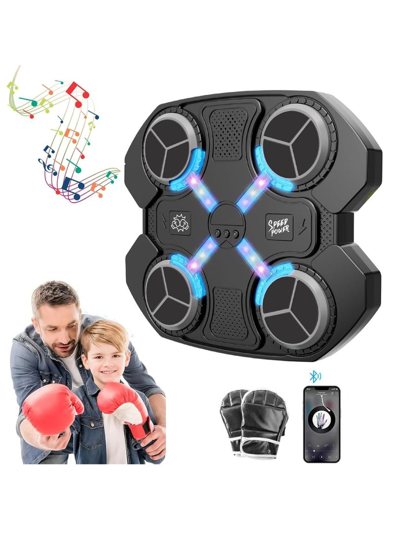 DIGI CORE LED Music Boxing Machine Wall Mounted Boxing Target Supports Bluetooth Multi Speed Modes And Counting Mode With 4 Soft PU Boxing Targets For Adults And Kids For Excise Rechargeable Battery - Image 1