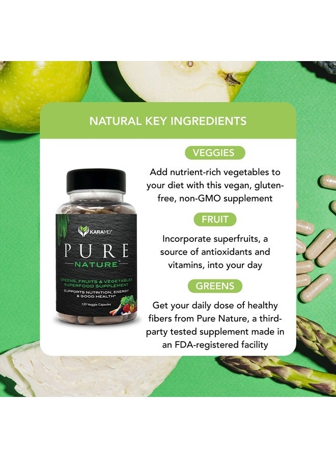 karamd Pure Nature | Greens, Fruits & Vegetables Whole Food Supplement | Vitamins, Fiber & Antioxidants | Support Energy & Digestion | Non-GMO, Gluten Free & Vegan Friendly | 2 Pack - Image 4