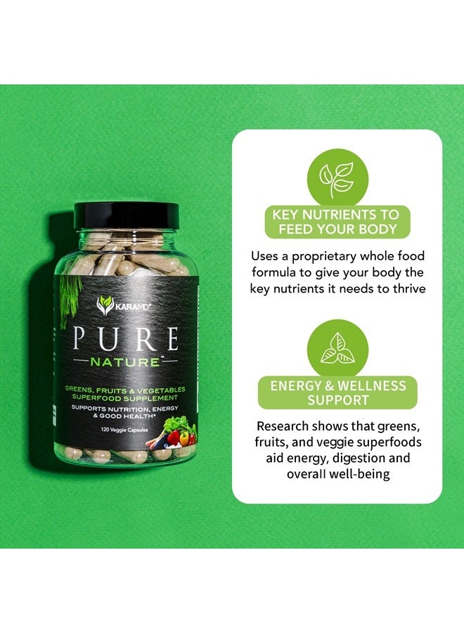 karamd Pure Nature | Greens, Fruits & Vegetables Whole Food Supplement | Vitamins, Fiber & Antioxidants | Support Energy & Digestion | Non-GMO, Gluten Free & Vegan Friendly | 2 Pack - Image 3