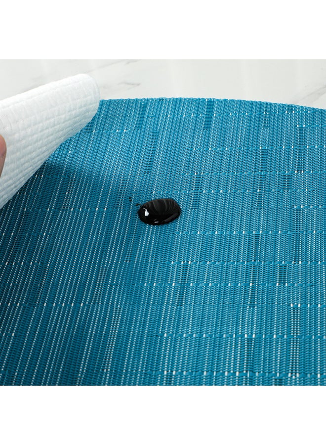 إسكدنيا مفرش طاولة مستديرة من مادة PVC مفرش طاولة تيسلين غربي من الخيزران بنمط منسوج بساط عازل للحرارة في الفندق، مفرش طاولة بالجملة-اللون: نمط الخيزران بني فاتح.-المواصفات: على شكل مروحة 45*30 سم. - Image 5