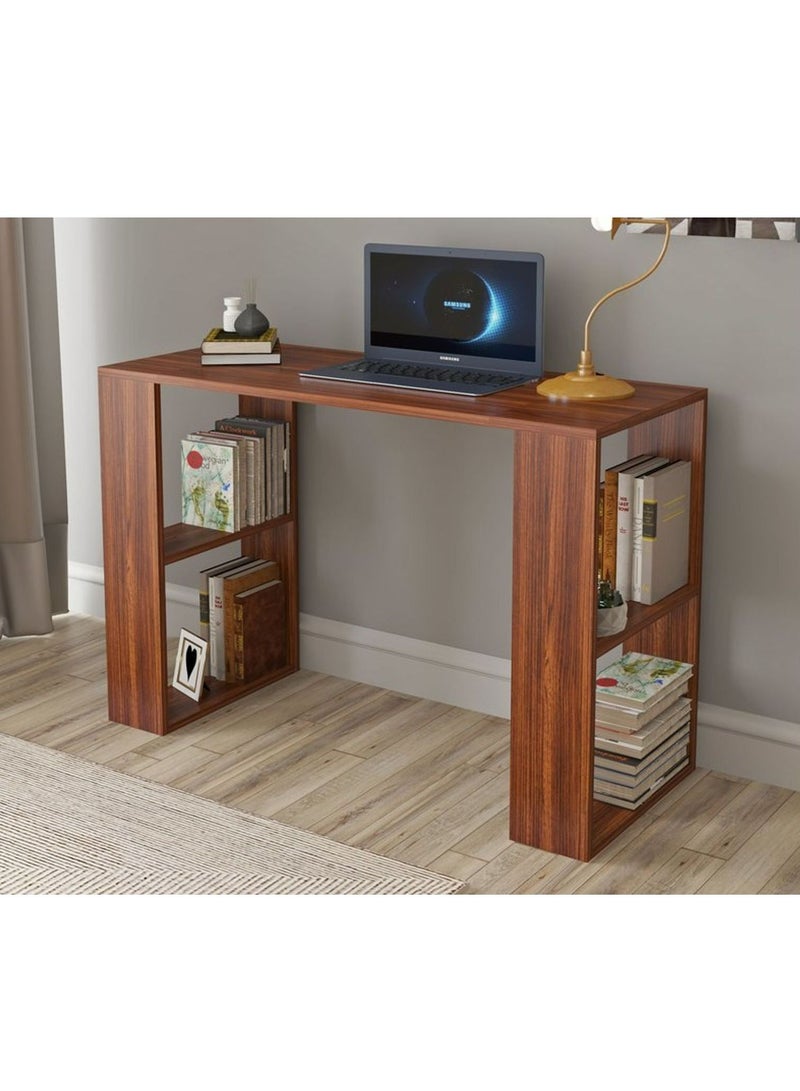 MODERN HOME Wood Study & Work Desk 115×75×40cm – Modern Home Office Table for Laptop, Writing & Reading Brown - Image 1