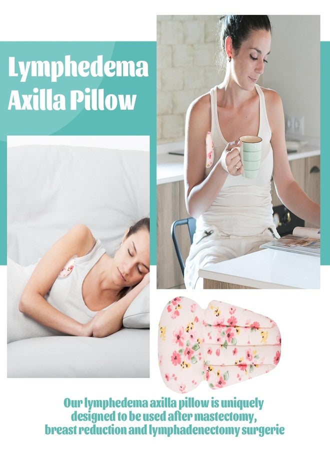 RoamReady Lymphedema Axilla Pillow Armpit Pain Relief Mastectomy Recovery Supplies, 4PCS Cotton Lumpectomy Mastectomy Pillows Post OP Multicolor Breast Surgery Pillow (Pink Flower) - Image 4