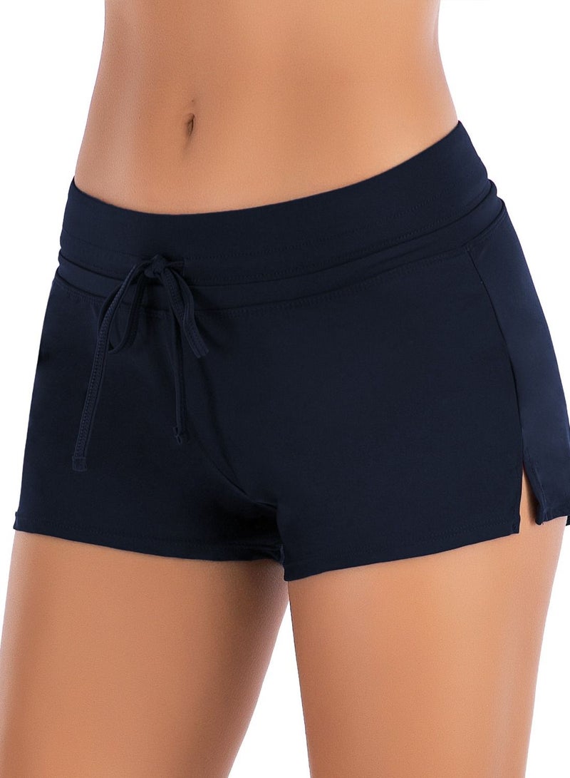 Loquat Swimming Trunks Flat Corner Swimming Trunks for Women Conservative Solid Color Fit Beach Swimming Suit  - Image 1