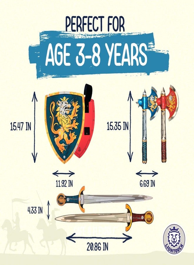 Liontouch - Noble Knight Foam Swords, Shields & Axes, Blue & Red | Playfighting Set for Boys, 3-8 Years | Safe Medieval Toy Weapons & Battle Accessories | Pretend Play, Dress Up & Costumes for Kids - Image 5