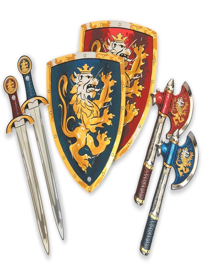 Liontouch - Noble Knight Foam Swords, Shields & Axes, Blue & Red | Playfighting Set for Boys, 3-8 Years | Safe Medieval Toy Weapons & Battle Accessories | Pretend Play, Dress Up & Costumes for Kids - Image 1