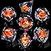 ARUOHHA DND Resin Dice Gazes Eye Dice Liquid Core Flaming RPG Sharp Edged Dice Set with Gift Box Polyhedral D and D Dice Set Compatible with Dungeons Dragons Role Playing Game D20 D12 D10 D8 D6 - Image 4