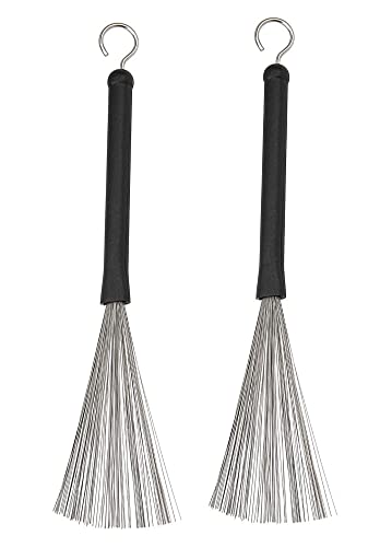 Jiayouy 1 Pair Drum Wire Brushes Drum Sticks Percussion Retractable Brush Stick for Cajon Jazz Acoustic Drummer Playing Music Lover - Image 1