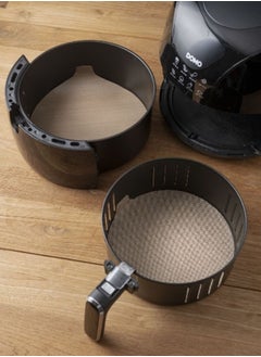 NOSTIK 2-Piece Round Air Fryer Liner Set Beige and Brown 25.5cm 1FFF242  - Image 2