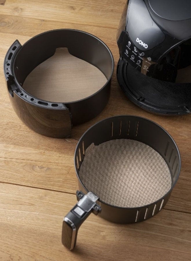 NOSTIK 2-Piece Round Air Fryer Liner Set Beige and Brown 25.5cm 1FFF242 - Image 2