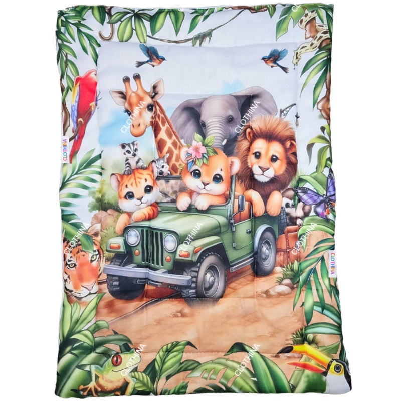 Frido طقم فرايدو لسرير الأطفال حديثي الولادة - مجموعة من 3 قطع - سرير ناعم من القطن | غطاء سرير | حصيرة كرتونية لسرير الأطفال | مجموعة أغطية سرير | متعددة الألوان (مجموعة من 3) - Image 2