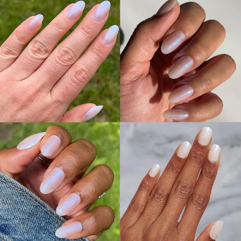 Olive & June Instant Mani Press-On Nails (Glue) | 42 Fake Nails, 21 Sizes | Non-Toxic, Long-Lasting Recycled Materials Realistic Look | Spring Flowers & Patterns | Medium, Oval | Pink Goldfish - Image 5
