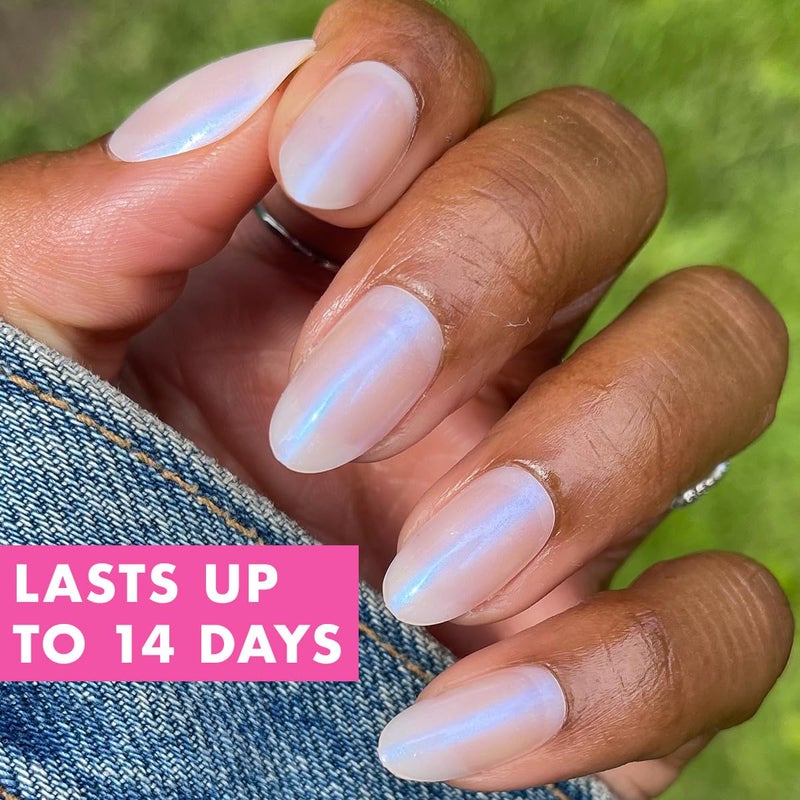 Olive & June Instant Mani Press-On Nails (Glue) | 42 Fake Nails, 21 Sizes | Non-Toxic, Long-Lasting Recycled Materials Realistic Look | Spring Flowers & Patterns | Medium, Oval | Pink Goldfish - Image 3