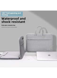 Generic Laptop Bag 14-inch Suitable For Lenovo For Apple Mac13.3 Small Pro14 For huawei Xiaomi 15.6-Color:Mysterious Black-large Capacity Multi-layer Version "180 ° Full Open Fluff Independent Computer Warehouse + Soft Leather Portable + Magic Bag + Trolley Belt 」-Size:12 Inches  - Image 5