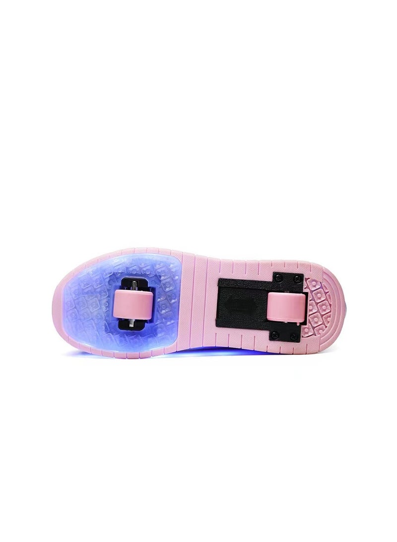 Loquat Breathability Roller Shoes USB Charge Girls Boys Sneakers with Wheels LED Roller Skates Shoes Multicolour  - Image 5
