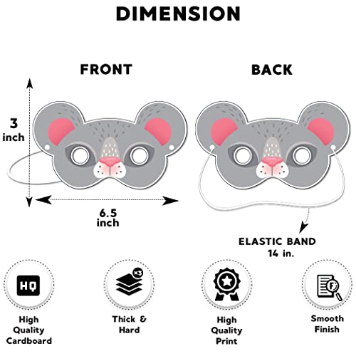 Festiko® Squirrel Theme Eye Masks (6 Pcs), Squirrel Theme Party Supplies, Return Gifts for Kids, Squirrel Theme Party Items, Eye Masks for Kids,Squirrel Eye Masks - Image 3