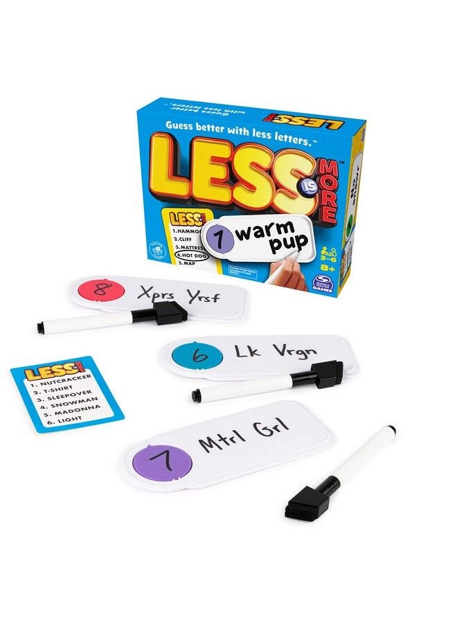 Spin Master Games - Less Is More Party Board Game Fun Word Letter Card Game Funny Gift Toy Living Room Family Game Night For Adults Teens And Kids Ages 8 And Up - Image 1