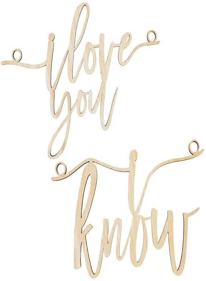 Cliths Pack of Coupe Signs with I Love U & I Know Wood Sign for Wedding Display, Party Banner, Event Decorations (7.5x10 in, 6.5x10 in) - Image 1