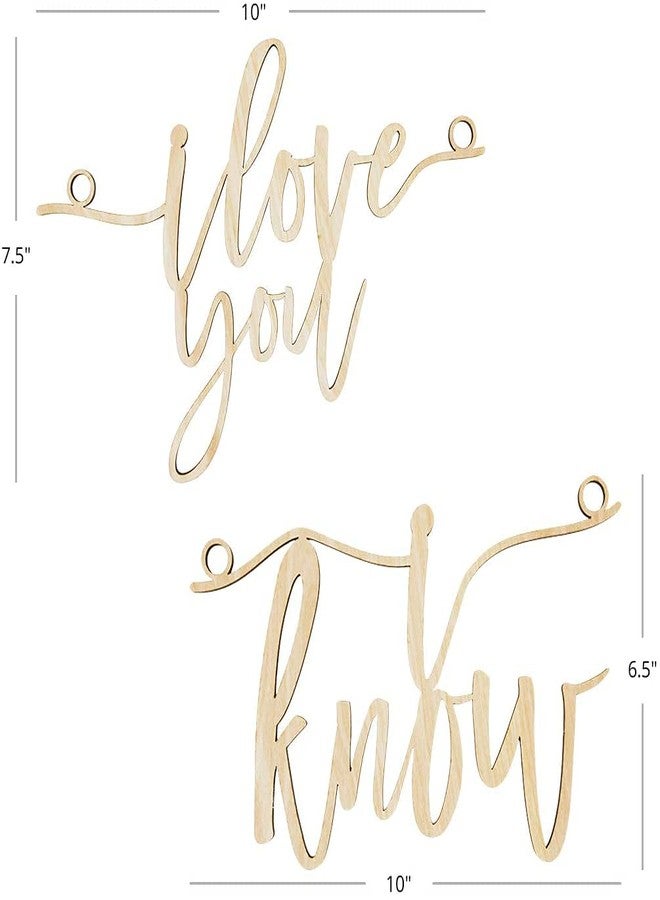 Cliths Pack of Coupe Signs with I Love U & I Know Wood Sign for Wedding Display, Party Banner, Event Decorations (7.5x10 in, 6.5x10 in) - Image 2