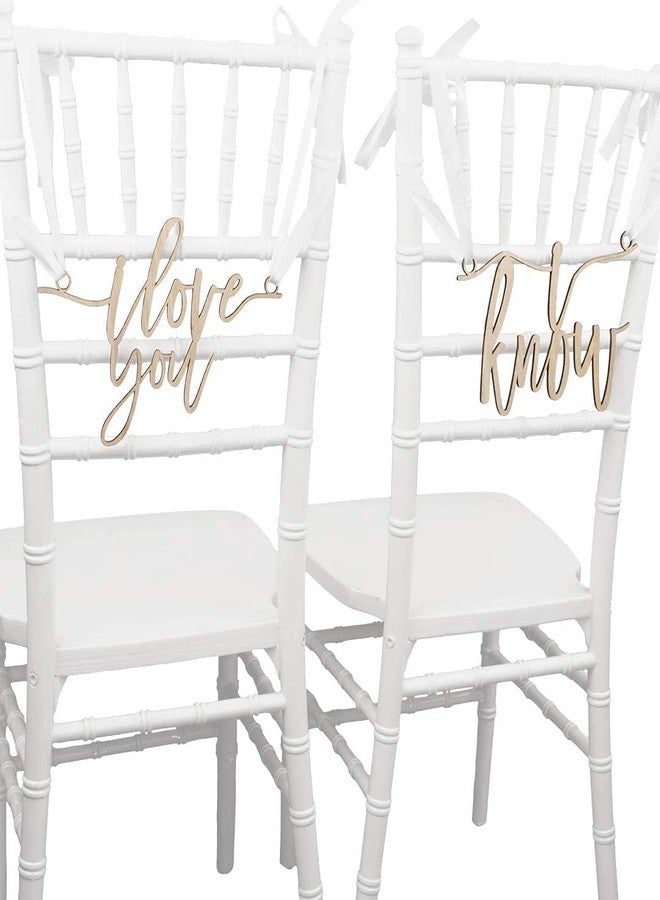 Cliths Pack of Coupe Signs with I Love U & I Know Wood Sign for Wedding Display, Party Banner, Event Decorations (7.5x10 in, 6.5x10 in) - Image 3