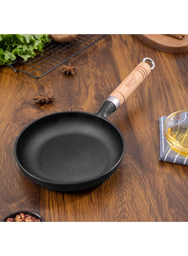Telssida Cast Iron Mini Skillet Pan Flat Bottom Pan Fried Egg Pan Home Steak Pan Complementary Food Pan Non-stick Coating Cast Iron Pan Mini Breakfast Pan - Image 2