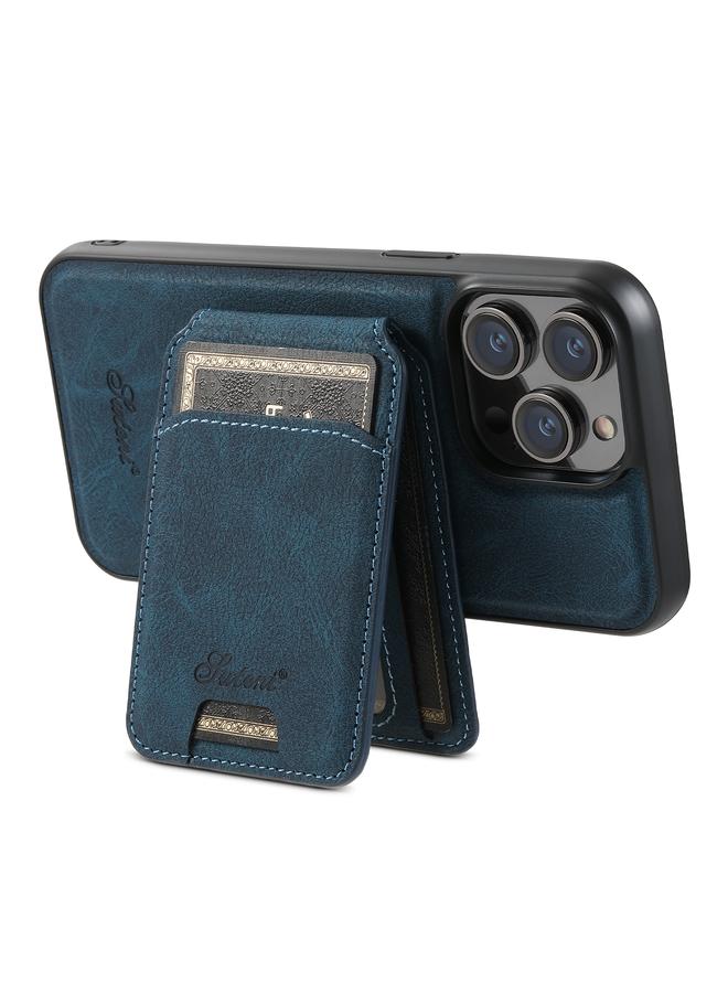 Suteni Case For iPhone 14 H16 Litchi Texture Leather Detachable Wallet Back Phone Case - Image 4