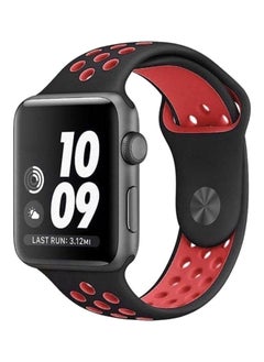 Silicone Wrist Band For Apple Smart Watch 42 mm Black/Red