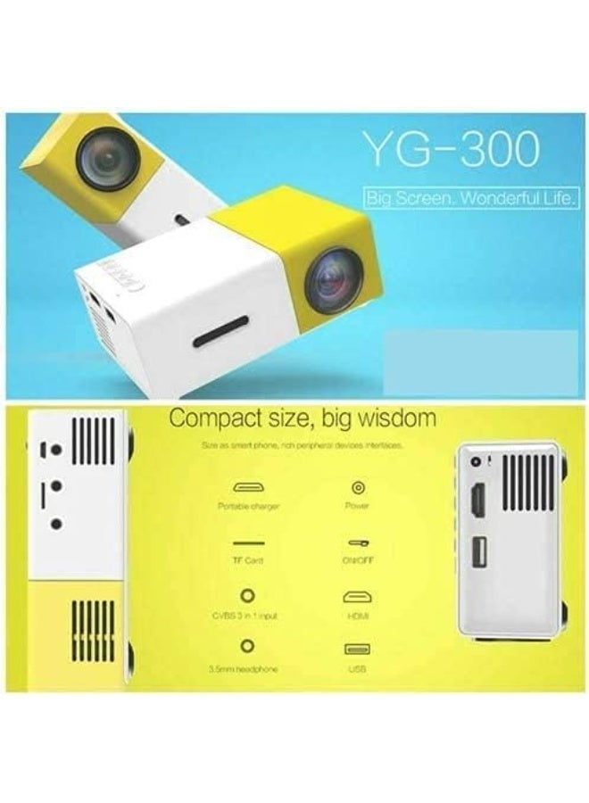جهاز عرض بروجيكتور صغير محمول LCD يدعم HDMI وUSB وAV مع ريموت كنترول للمنزل والرحلات والعروض الترفيهية - Image 3