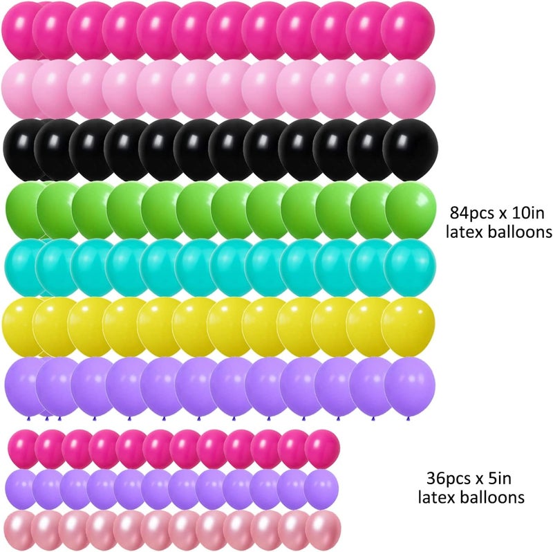 Finypa 80s 90s Party Decorations Bundle Radio Boom Box,139PCS Roller Skate 4D Disco Foil Balloons Retro Mobile Phone Guitar Microphone Balloons Garland Arch Kit Hip Hop Disco Fever Birthday Party Decoration - Image 3