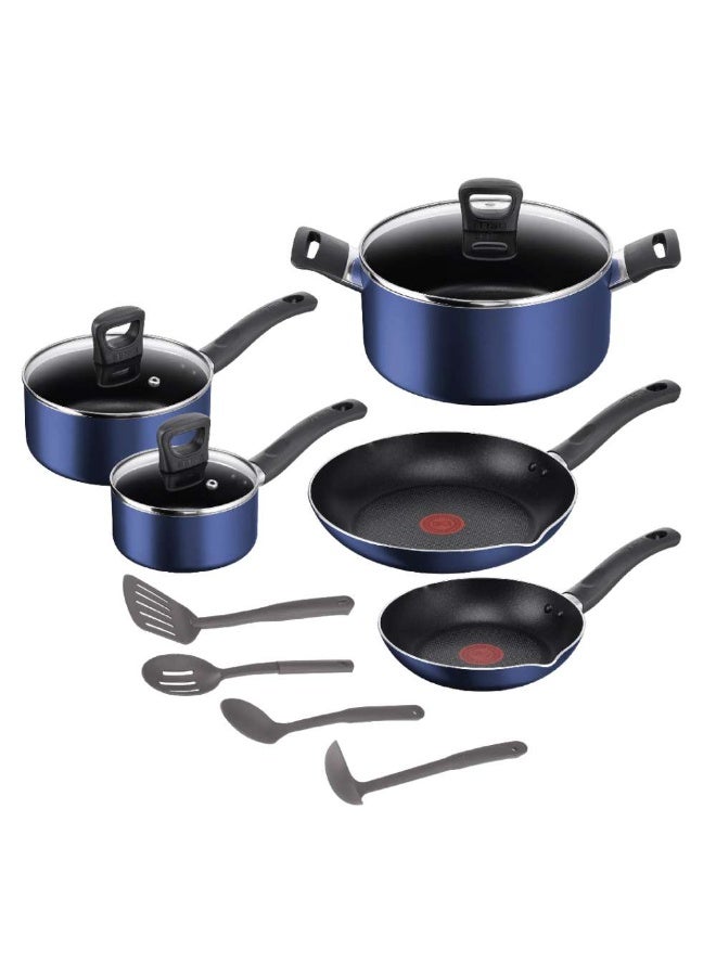 T-Fal Simply Cook, Set 12 pcs, Resistant non stick coating, Heat indicator, Diffusion base, Blue, B950SC84 - Image 1
