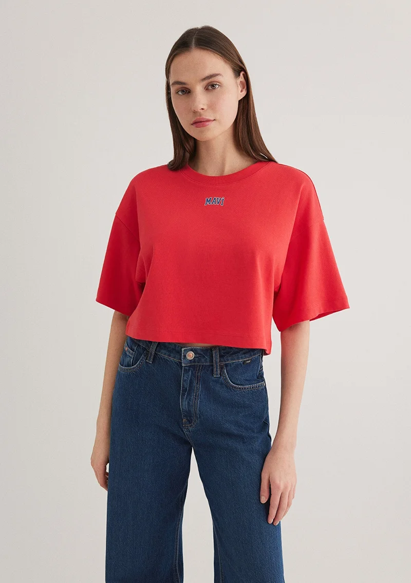 MAVI Mavi Logo Printed Red T-Shirt