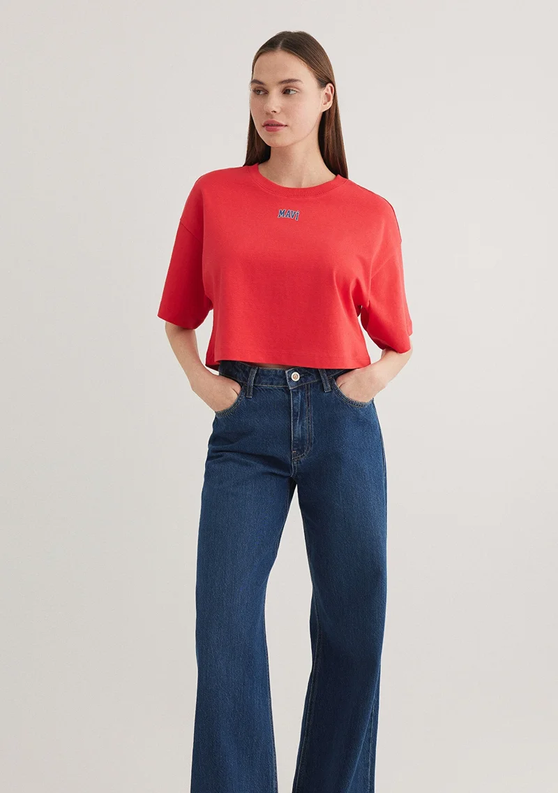 MAVI Mavi Logo Printed Red T-Shirt
