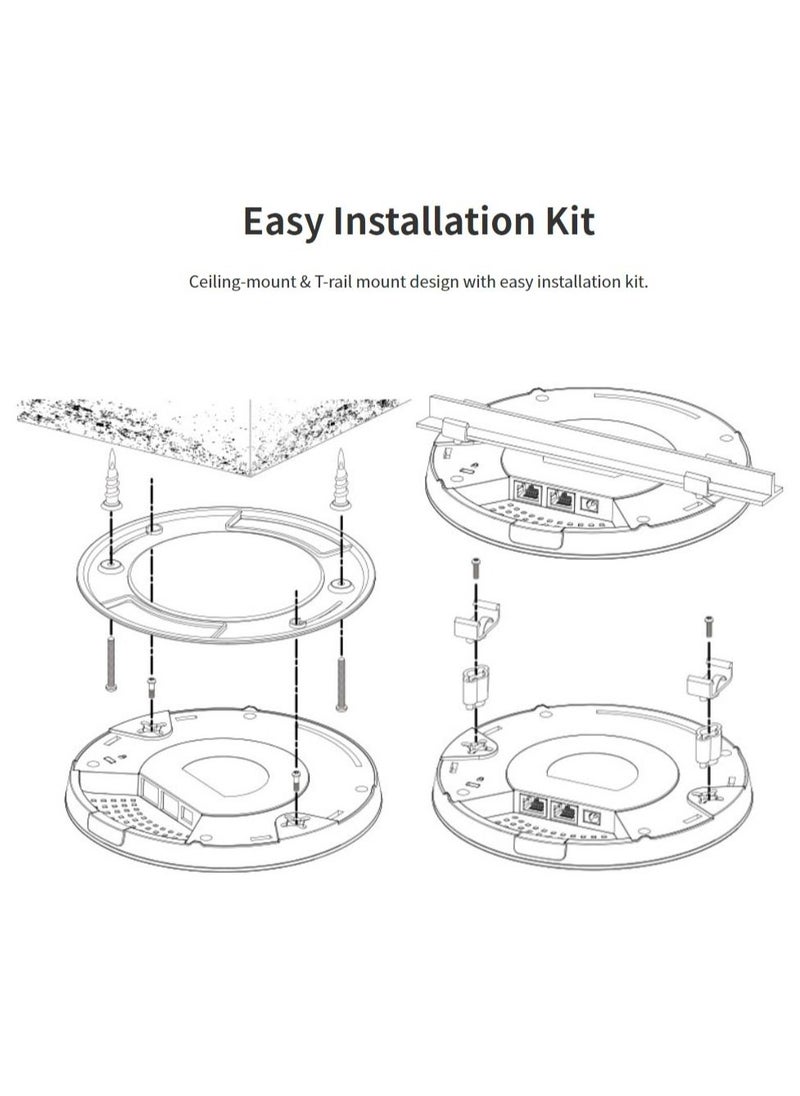 Edimax CAP1300: 2 x 2 AC1300 Wave 2 Dual-Band Ceiling-Mount PoE Access Point  - Image 5