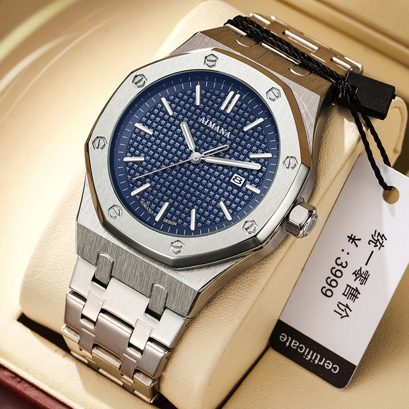 AIMANA Men's Waterproof Quartz Watch with Luminous Hands - Stylish and Durable, Ideal for Daily Wear - Image 1