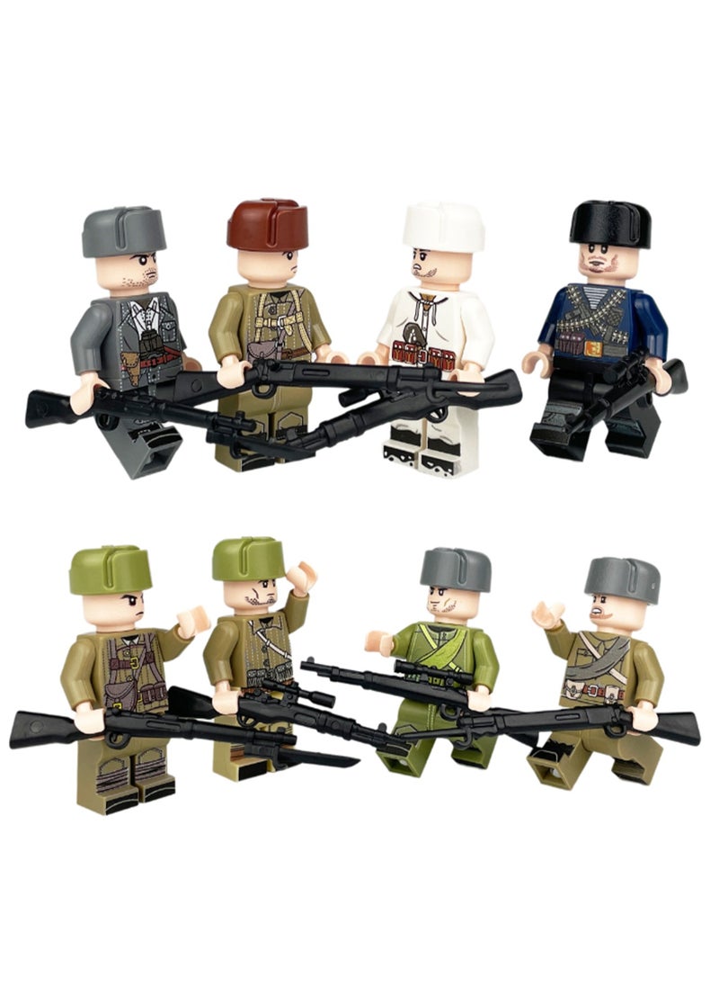 8-Piece Mini Soldier Series Building Block Mini Model Toy Set Suitable For Boys' Educational Birthday Gifts  - Image 1