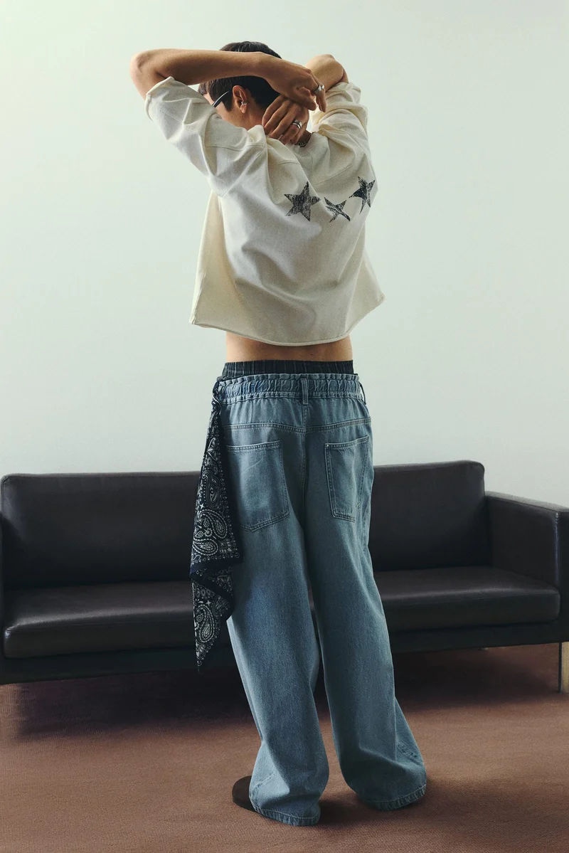 H&M  Oversized Fit Cropped T-shirt for Men | Best Price UAE