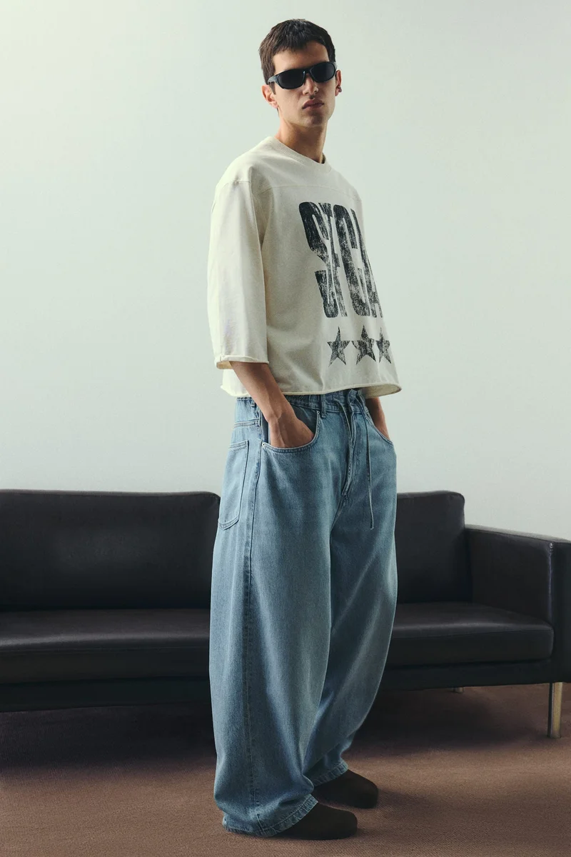 H&M Oversized Fit Cropped T-shirt