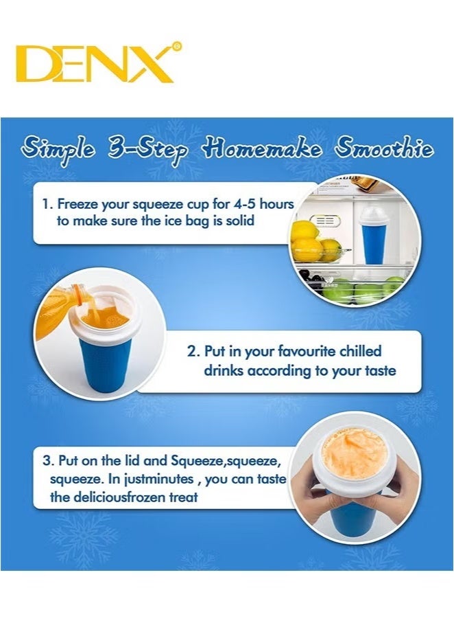 Denx Portable Silica Gel Squeeze Cup Magic Drink for Making Milkshakes, Ice Cream, and Smoothies - Image 5