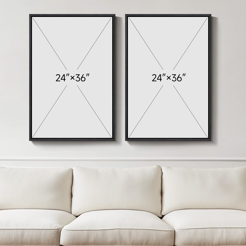 Cuspin Large Framed Neutral Abstract Wall Art for Living Room, Set of 2 Black and Beige Modern Canvas Prints Paintings Artwork for Walls, Minimalist Block Lines Pictures for Hallway Office Wall Decor 24x36 In - Image 3